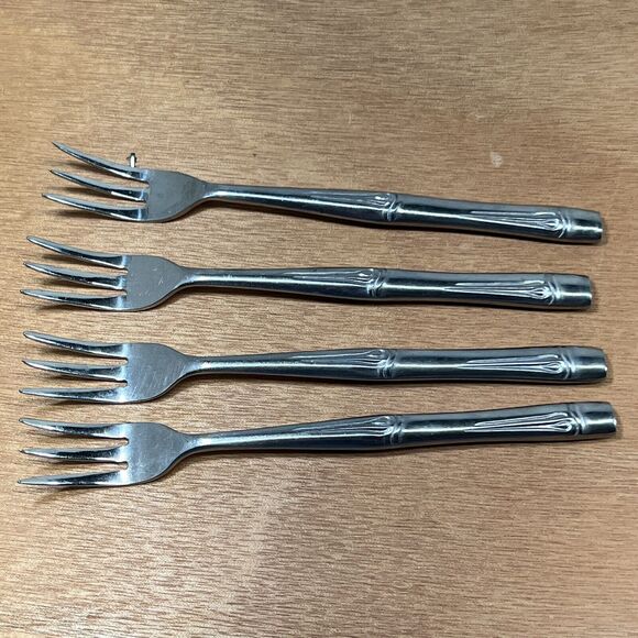 4x DH Oxford Hall OXH14 Bamboo Cocktail Forks Flatware Japan Seafood  Disc 5 3/4 - Picture 11 of 11
